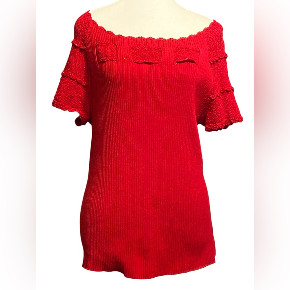 Red Off-Shoulder Sweater